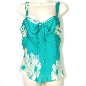 Ann Taylor Silk Tank Top Camisole Size 4 Green